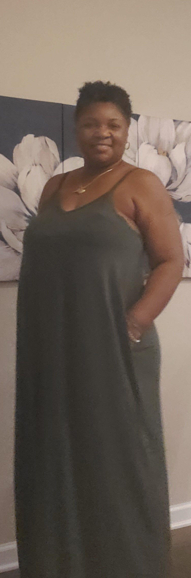 Army Green Cami Maxi Dress