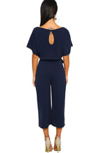 Load image into Gallery viewer, Blue Always Chic Belted Culotte Jumpsuit
