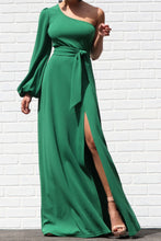 Load image into Gallery viewer, Elegant Green Cold Shoulder Dress
