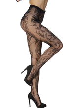 Load image into Gallery viewer, Black decorative tights (one size fits all)
